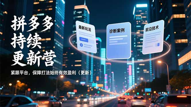 拼多多持续更新营,最新玩法、诊断案例、前沿技术,紧跟平台,保障打法始终有效盈利(更新-青年网赚