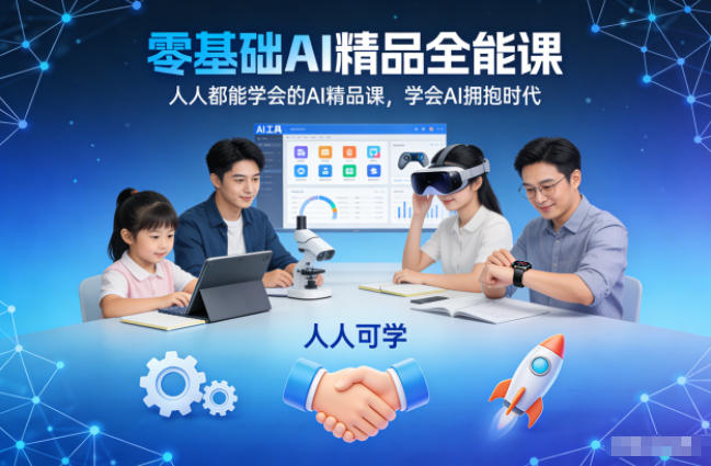 零基础AI精品全能课，人人都能学会的AI精品课，学会AI拥抱时代-青年网赚