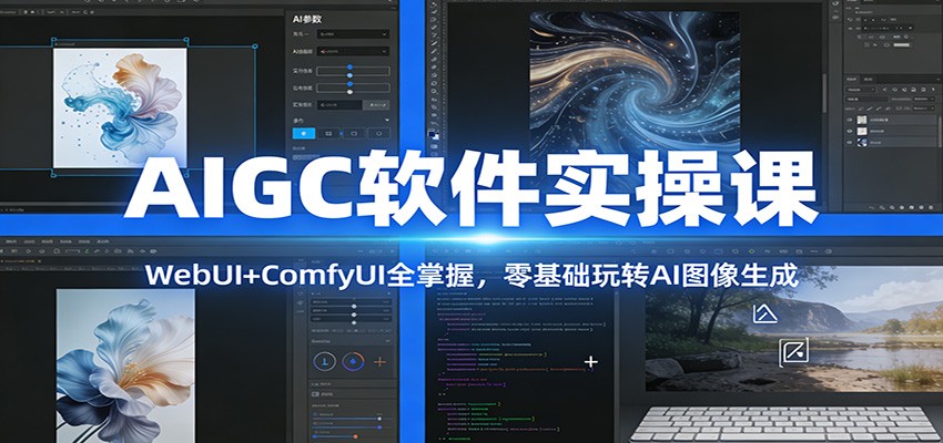 AIGC软件实操课：WebUI+ComfyUI全掌握，零基础玩转AI图像生成-青年网赚