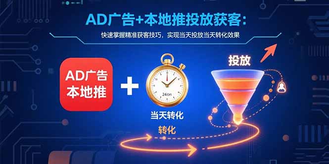 AD广告+本地推投放获客：快速掌握精准获客技巧，实现当天投放当天转化效果-青年网赚