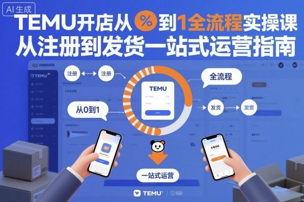 TEMU开店从0到1全流程实操课,从注册到发货一站式运营指南-青年网赚