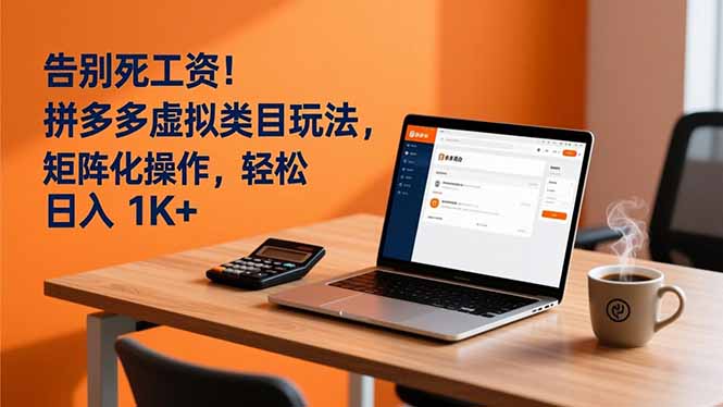 告别死工资！拼多多虚拟类目玩法，矩阵化操作，轻松日入 1K+-青年网赚