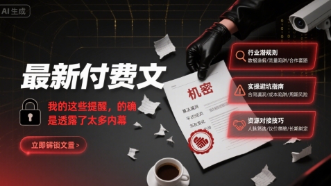 最新付费文：我的这些提醒，的确是透露了太多内幕-青年网赚