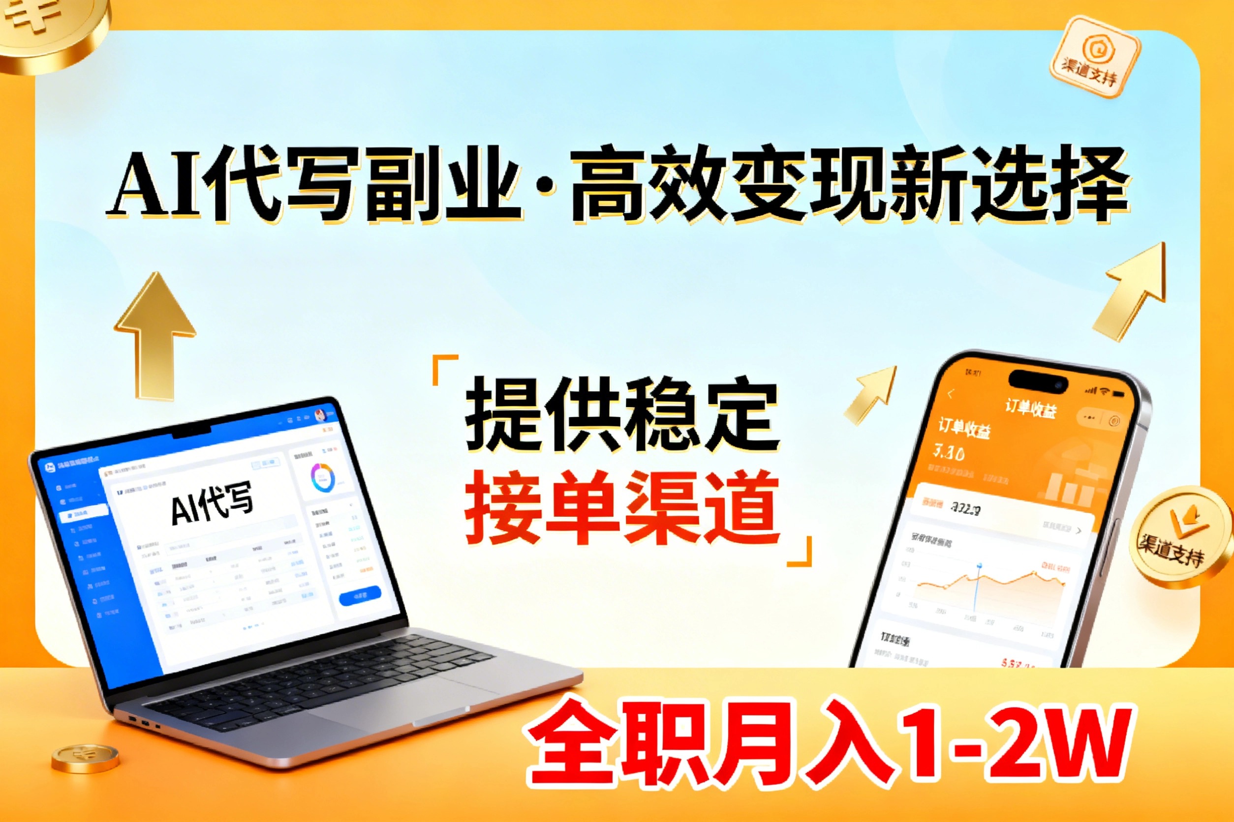 AI代写副业，高效变现，提供渠道，永不失业副业兼职 全职月入1-2W【SOP手册】-青年网赚