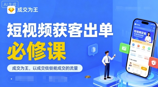 短视频获客出单必修课，成交为王，以成交为导向，直接做能成交的流量-青年网赚