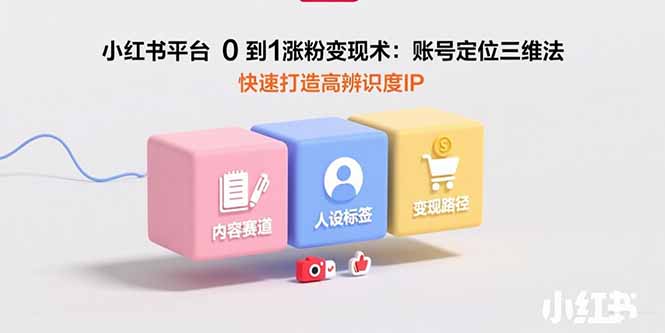 小红书平台0到1涨粉变现术：账号定位三维法，快速打造高辨识度IP-青年网赚