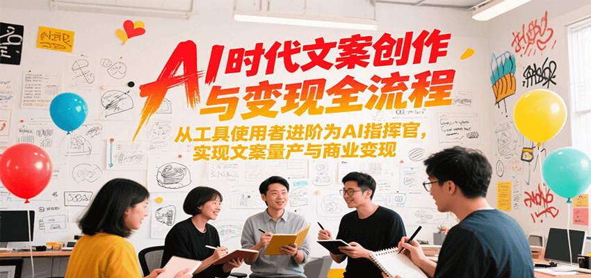 AI时代文案创作与变现全流程，从工具使用者进阶为AI指挥官，实现文案量产与商业变现-青年网赚