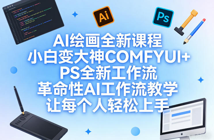 AI绘画全新课程，小白变大神COMFYUI+PS全新工作流，革命性AI工作流教学，让每个人轻松上手-青年网赚