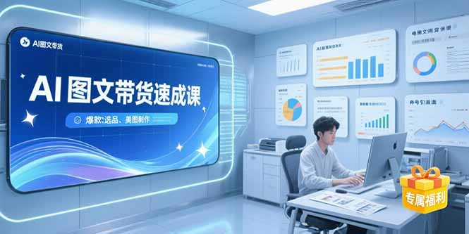 AI图文带货速成课，养号引流秘籍，爆款选品策略，美图制作全流程-青年网赚