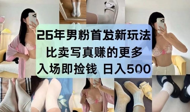 26年男粉首发最新3.0玩法,独此一家,比卖写真賺的更多,入场即捡钱,日入5张【揭秘】-青年网赚
