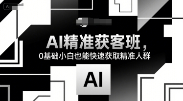 AI精准获客班，0基础小白也能快速获取精准人群-青年网赚