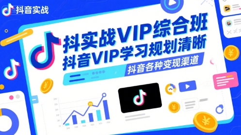 抖音实战VIP综合班，抖音VIP学习规划请晰抖音各种变现渠道-青年网赚