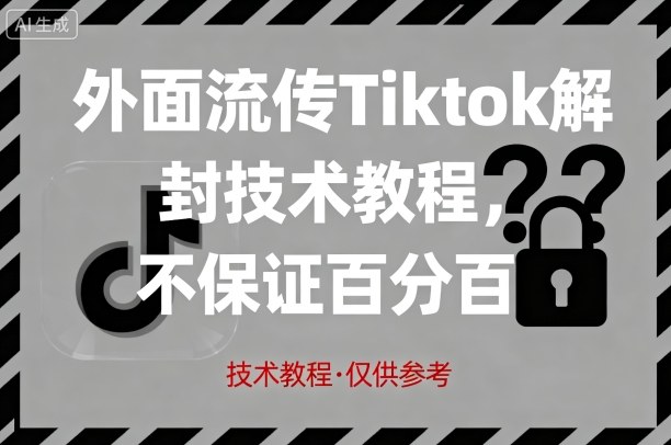 外面流传Tiktok解封技术教程，不保证百分百，具体自测-青年网赚