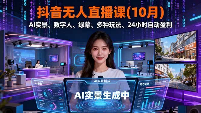 抖音无人直播课(10月-青年网赚