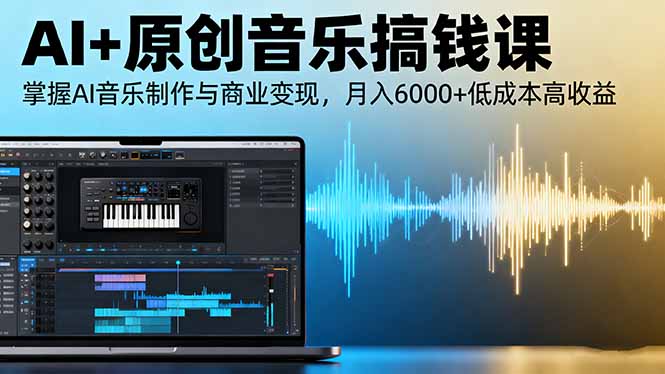 AI+原创音乐搞钱课：掌握AI音乐制作与商业变现，月入6000+低成本高收益-青年网赚
