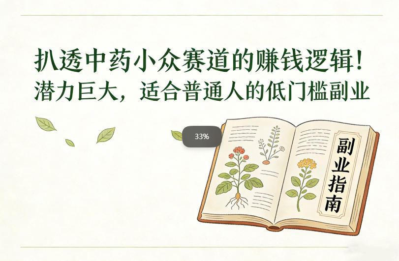 扒透中药小众赛道的賺米逻辑，潜力巨大，适合普通人的低门槛副业-青年网赚