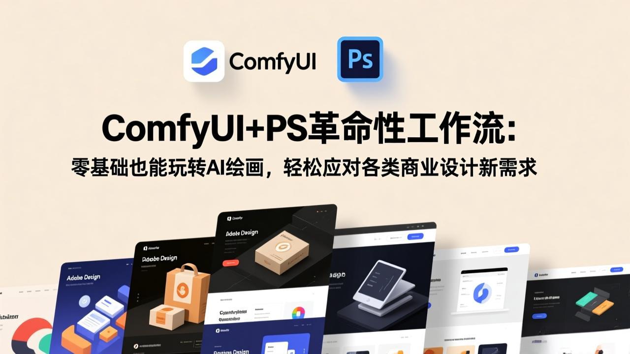 ComfyUI+PS革命性工作流：零基础也能玩转AI绘画，轻松应对各类商业设计新需求-青年网赚