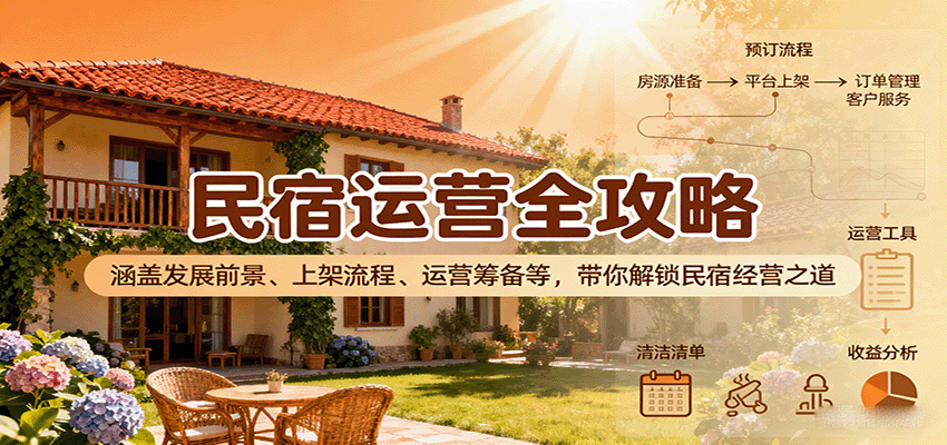 民宿运营全攻略：涵盖发展前景、上架流程、运营筹备等，带你解锁民宿经营之道-青年网赚