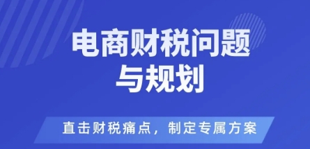 电商企业财税风险与规避，直击财税痛点，制定专属方案-青年网赚