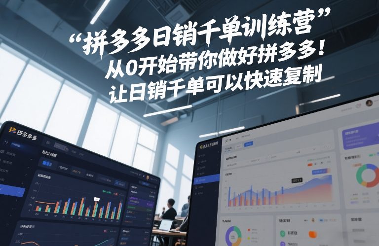 拼多多日销千单训练营，从0开始带你做好拼多多，让日销千单可以快速复制(更新26年2月)-青年网赚