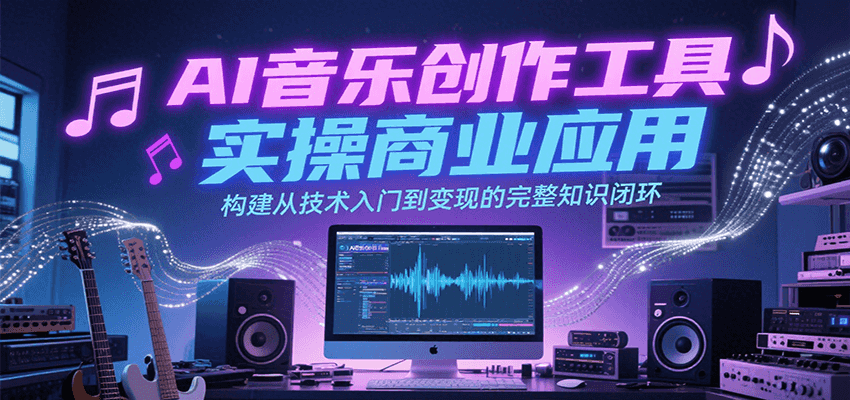AI音乐创作工具实操商业应用，构建从技术入门到变现的完整知识闭环-青年网赚