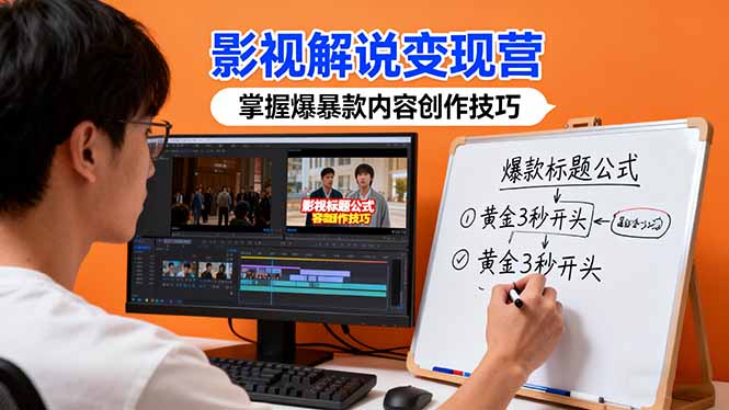 影视解说变现营：通过30+实战案例爆款内容创作技巧，掌握影视解说盈利密码-青年网赚