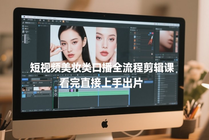 短视频美妆类口播全流程剪辑课，看完直接上手出片-青年网赚