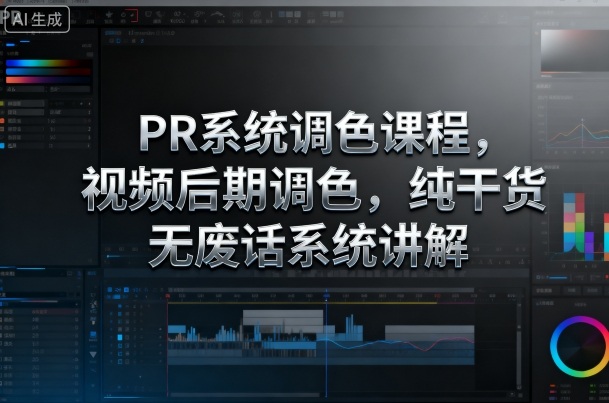 PR系统调色课程，视频后期调色，纯干货无废话系统讲解-青年网赚