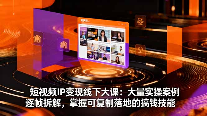 短视频IP变现线下大课：大量实操案例逐帧拆解，掌握可复制落地的搞钱技能-青年网赚