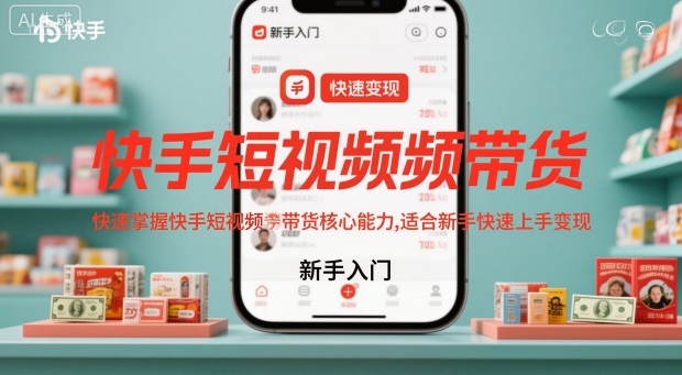 快手短视频带货,快速掌握快手短视频带货核心能力,适合新手快速上手变现-青年网赚