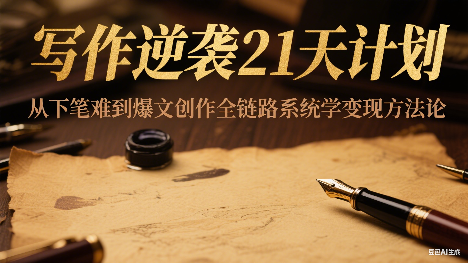 写作逆袭21天计划：从下笔难到爆文创作全链路系统学变现方法论-青年网赚