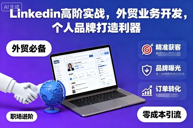 Linkedin高阶实战,外贸业务开发,个人品牌打造利器-青年网赚