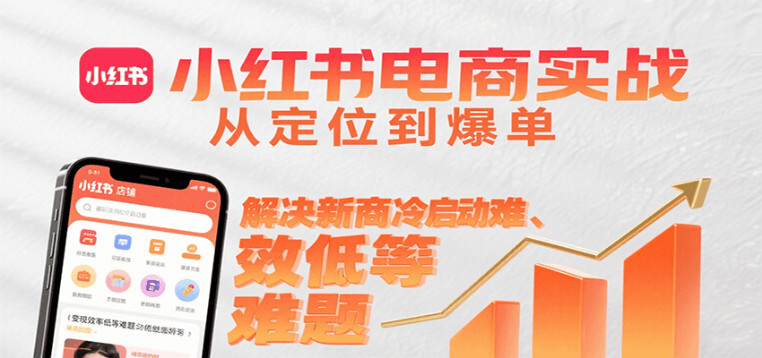 小红书电商实战，从定位到爆单解决新商冷启动难、变现效率低等难题-青年网赚