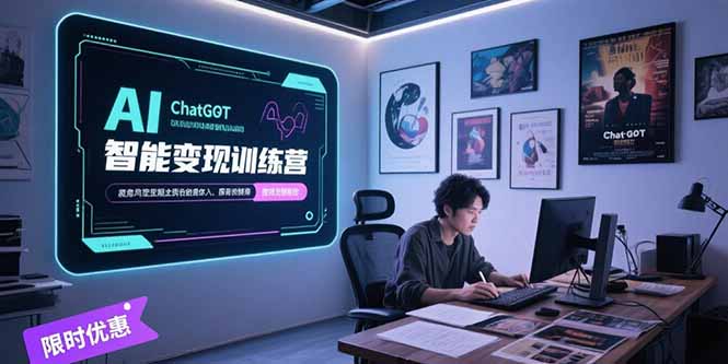 AI智能变现训练营，ChatGPT写作变现，电影解说制作，图文带货方法论-青年网赚