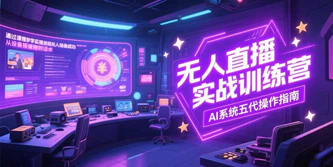 无人直播实操训练营，从设备搭建到话术，AI系统五代操作指南(7月更新-青年网赚