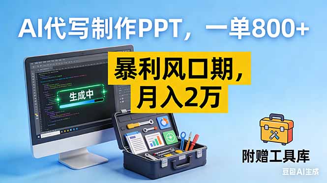 AI代写制作PPT，一单800+， 暴利风口期，月入2万【附工具】-青年网赚
