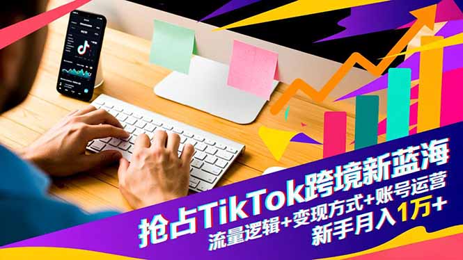 抢占TikTok跨境新蓝海：流量逻辑+变现方式+账号运营，新手月入1万+-青年网赚