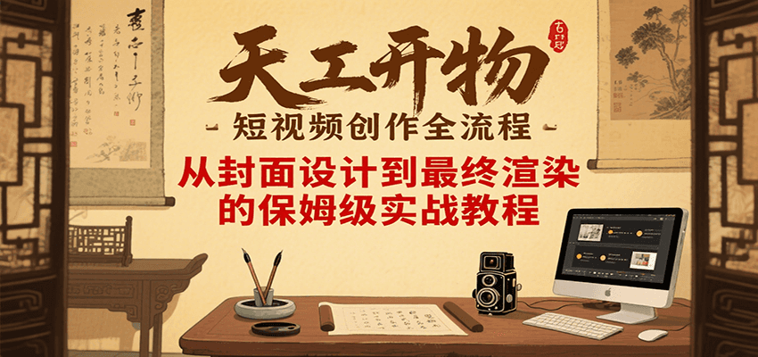 天工开物短视频创作全流程，从封面设计到最终渲染的保姆级实战教程-青年网赚