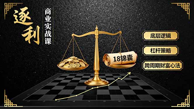 《逐 利》商业实战课，底层逻辑、杠杆策略、18锦囊，跨周期财富心法-青年网赚