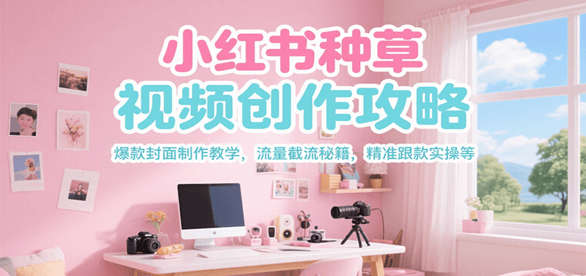 小红书种草视频创作攻略，爆款封面制作教学 ，流量截流秘籍 ，精准跟款实操等-青年网赚