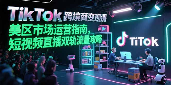 TikTok跨境电商变现课，美区市场运营指南，短视频直播双轨流量攻略-青年网赚