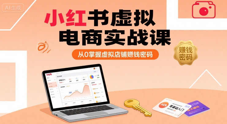 小红书虚拟电商实战课，从0掌握虚拟店铺賺钱密码(更新)-青年网赚