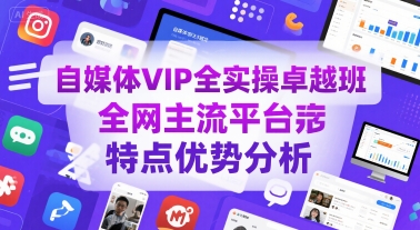 自媒体VIP全实操卓越班，全网主流平台特点优势分析-青年网赚