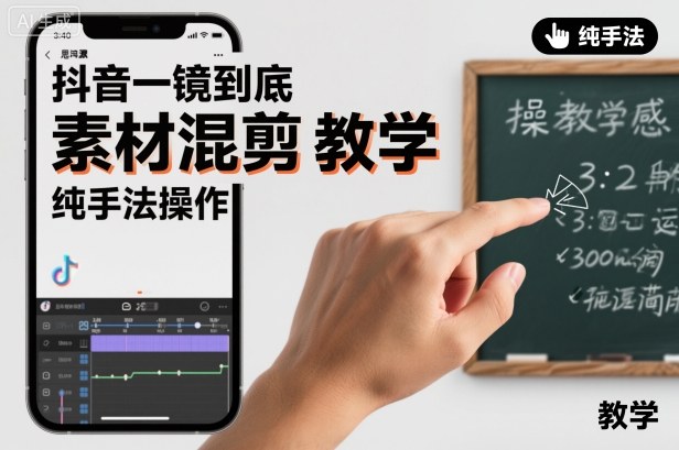 抖音一镜到底素材混剪教学，纯手法操作-青年网赚