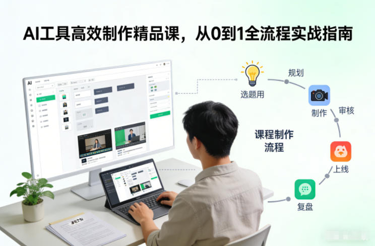 AI工具高效制作精品课，从0到1全流程实战指南-青年网赚