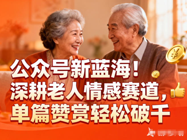 公众号新蓝海！深耕老人情感赛道，单篇赞赏轻松破1k-青年网赚