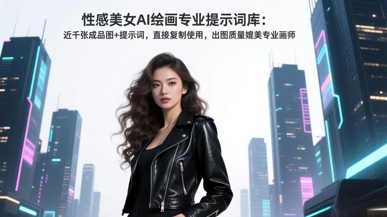 性感美女AI绘画专业提示词库：近千张成品图+提示词，直接复制使用，出图质量媲美专业画师-青年网赚