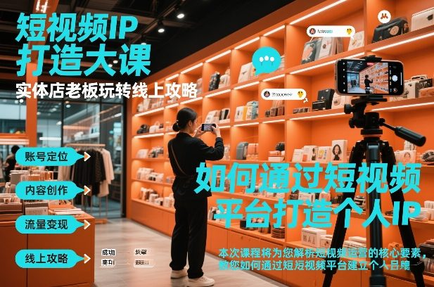 短视频ip打造大课,实体店老板玩转线上攻略-青年网赚