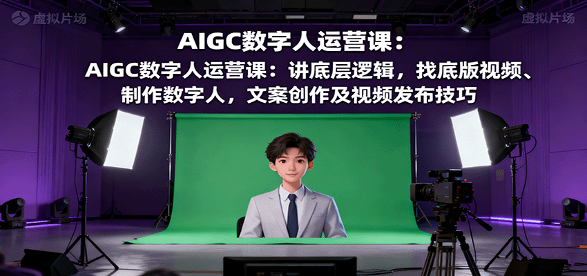 AIGC数字人运营课：讲底层逻辑，找底版视频、制作数字人，文案创作及视频发布技巧-青年网赚
