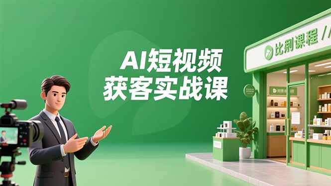 AI短视频获客实战课，数字人创作、实体行业应用、精准引流，30天获取客源月入6万+-青年网赚